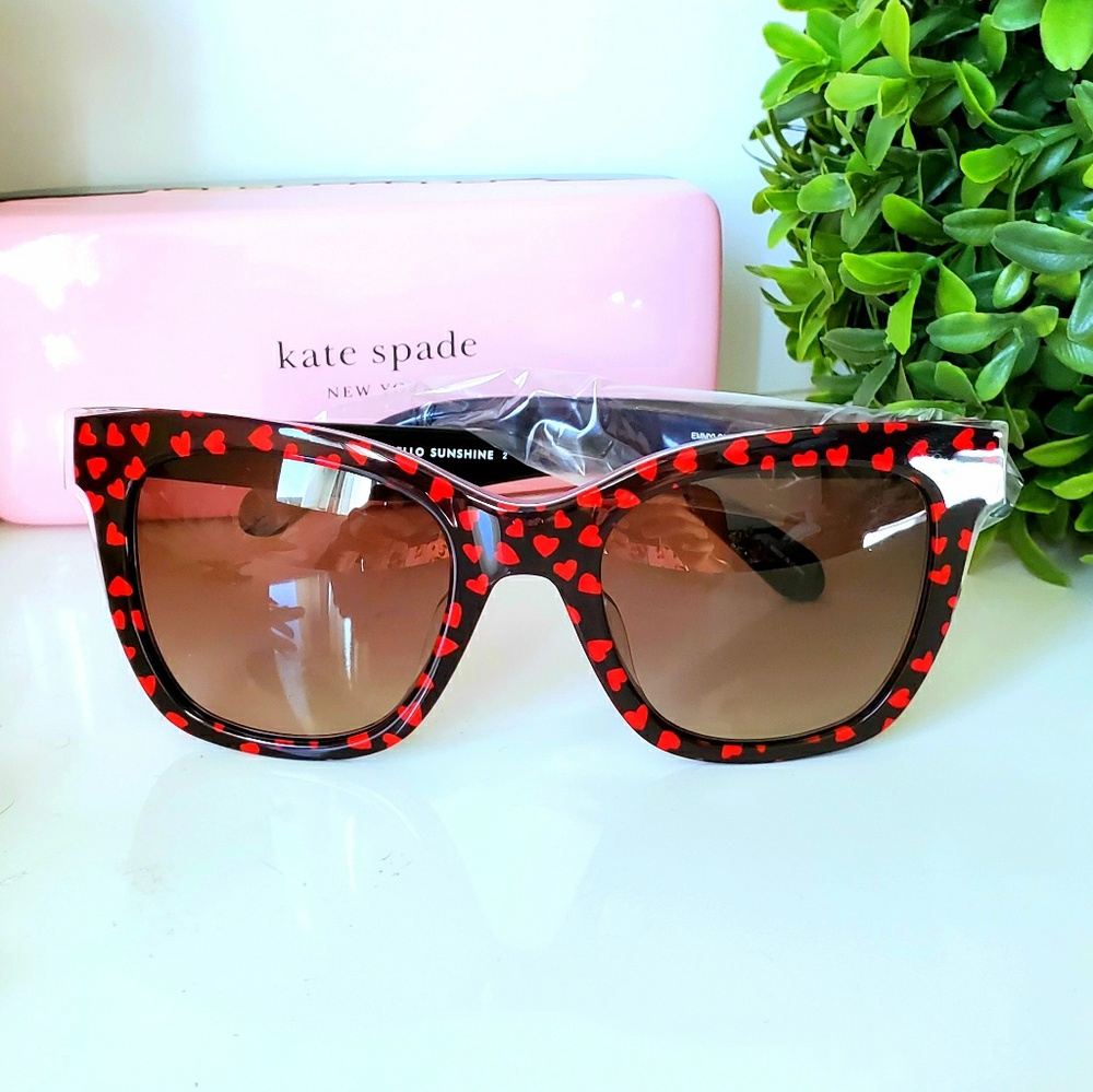 Kate Spade Emmylou 51mm Heart Sunglasses ❤ - Picture 2 of 8
